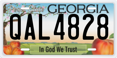 GA license plate QAL4828