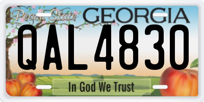 GA license plate QAL4830