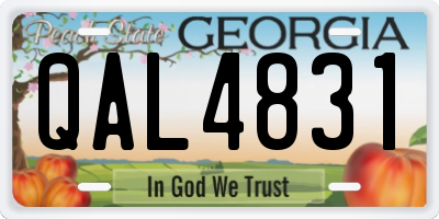 GA license plate QAL4831