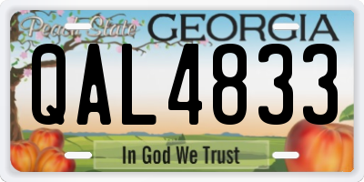 GA license plate QAL4833