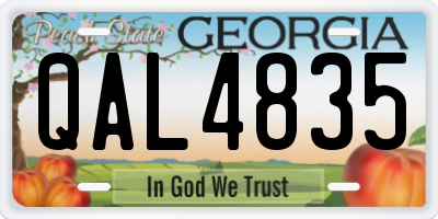GA license plate QAL4835