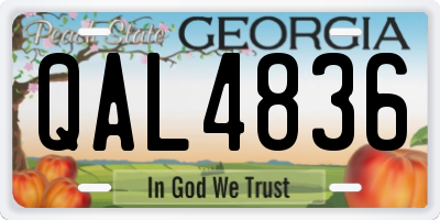 GA license plate QAL4836