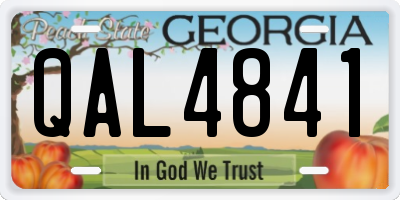 GA license plate QAL4841