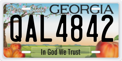 GA license plate QAL4842