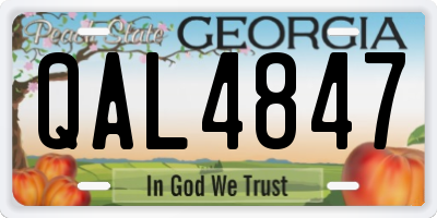 GA license plate QAL4847