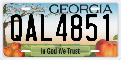 GA license plate QAL4851