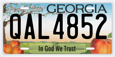 GA license plate QAL4852