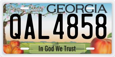 GA license plate QAL4858