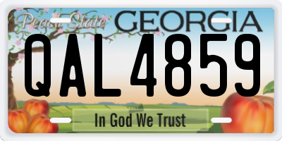 GA license plate QAL4859