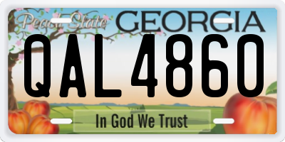 GA license plate QAL4860