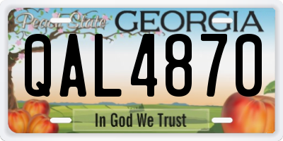 GA license plate QAL4870
