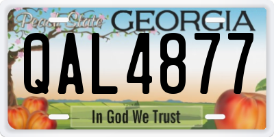 GA license plate QAL4877