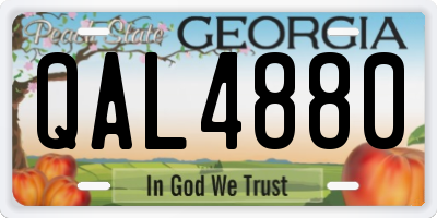 GA license plate QAL4880