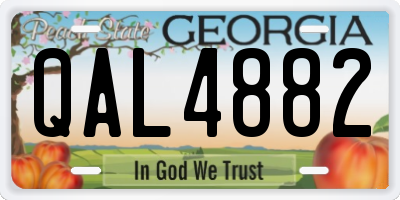 GA license plate QAL4882
