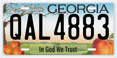 GA license plate QAL4883