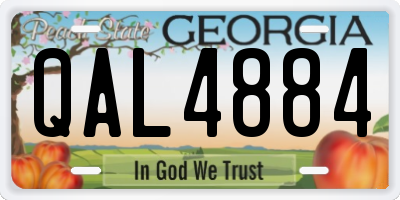 GA license plate QAL4884