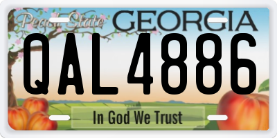 GA license plate QAL4886