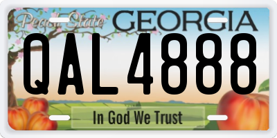 GA license plate QAL4888