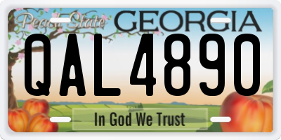 GA license plate QAL4890