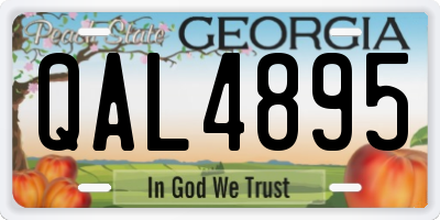 GA license plate QAL4895