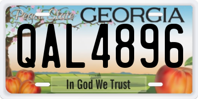 GA license plate QAL4896