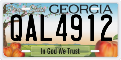 GA license plate QAL4912