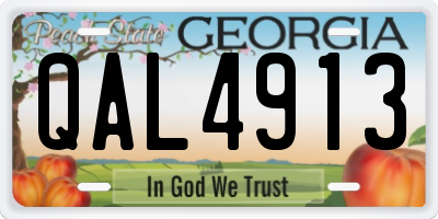 GA license plate QAL4913