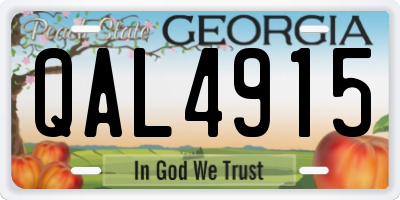 GA license plate QAL4915