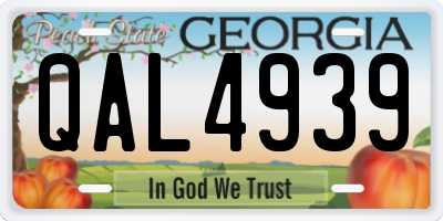 GA license plate QAL4939