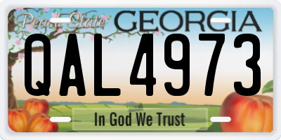 GA license plate QAL4973