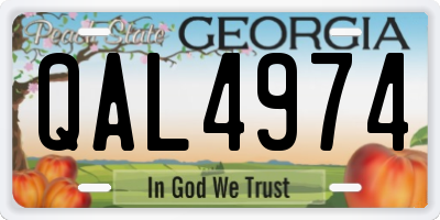 GA license plate QAL4974