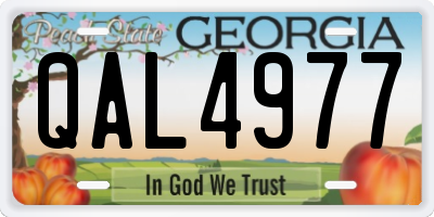 GA license plate QAL4977