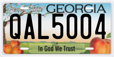 GA license plate QAL5004