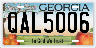 GA license plate QAL5006