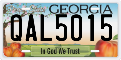 GA license plate QAL5015