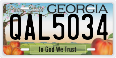 GA license plate QAL5034