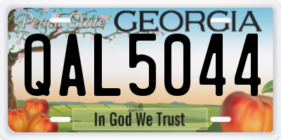 GA license plate QAL5044