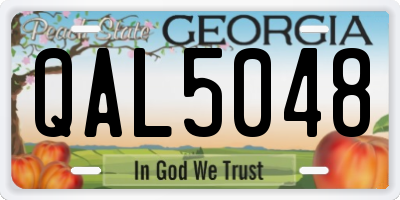 GA license plate QAL5048