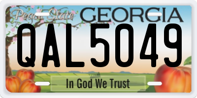 GA license plate QAL5049