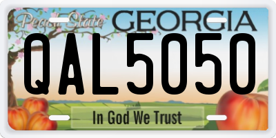 GA license plate QAL5050