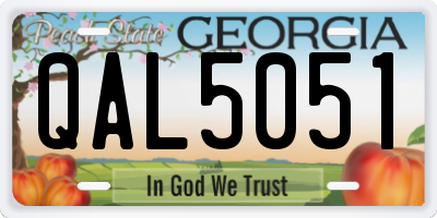 GA license plate QAL5051