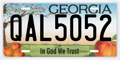 GA license plate QAL5052