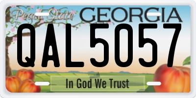 GA license plate QAL5057