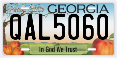 GA license plate QAL5060