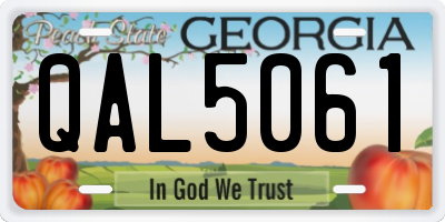 GA license plate QAL5061