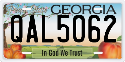 GA license plate QAL5062