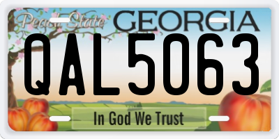 GA license plate QAL5063