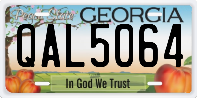 GA license plate QAL5064