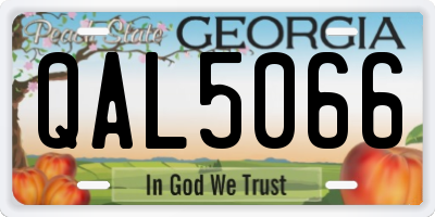 GA license plate QAL5066