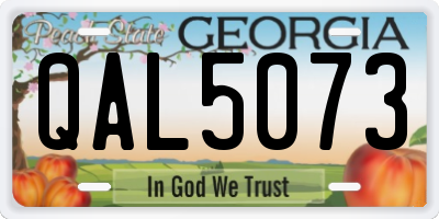 GA license plate QAL5073